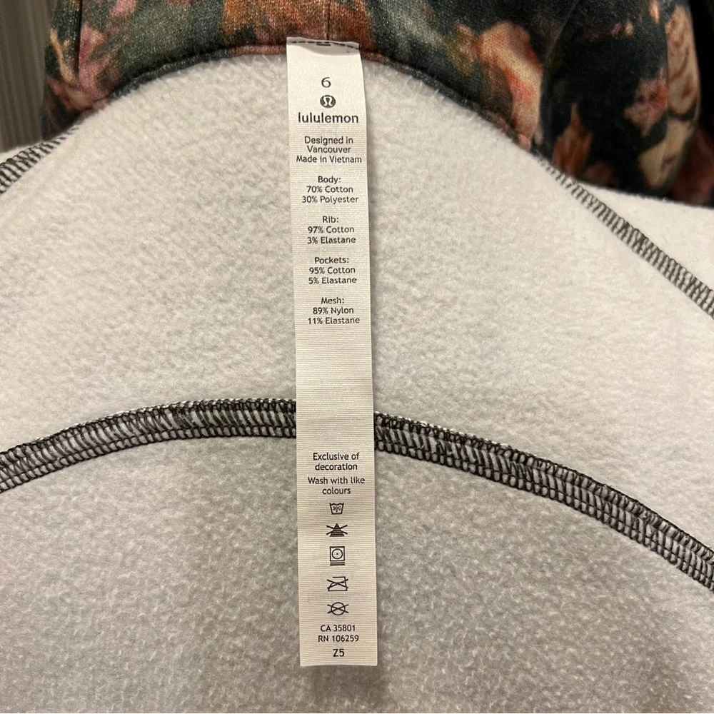 Lululemon Scuba Hoodie *Light Cotton Fleece Frosted Rose Multi Size 6 - Picture 12 of 15